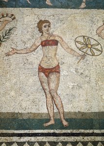 Young Roman engaged in physical exercises (detail) by Roman