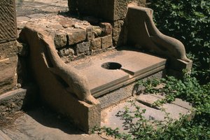 Dolphin Armrest Public Toilet of the Forum; High Imperial Period