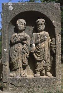 Stela with two human figures, High Imperial Period by Roman Imperial Period