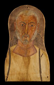 Elderly Man Flanked by Egyptian Gods, c.250 AD by Roman Period Egyptian