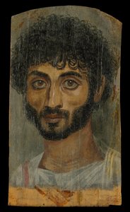 Portrait of a Thin-Faced, Bearded Man by Roman Period Egyptian