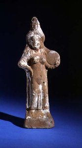 Statuette of the goddess Isis holding a tympanon