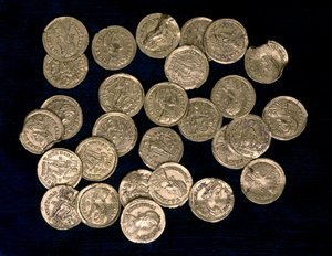 28 Coins from the Period of the Western Roman Emperor Flavius Honorius and the Eastern Roman Emperor Flavius Arcadius by Roman Roman