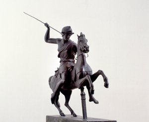 Amazon on horseback (bronze sculpture after a Greek original from the 3rd century BC) by Roman Roman