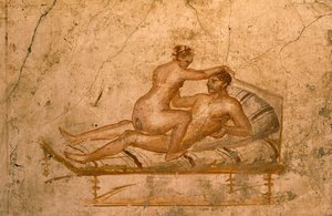 Erotic fresco from cubiculum of House of Vettii, Pompeii (UNESCO World Heritage List) by Roman Roman