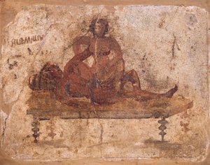 Fresco Depicting Erotic Subject, from Pompei, Italy by Roman Roman