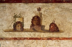 Fresco depicting three heads, House of Caius Julius Polybius, Pompeii by Roman Roman