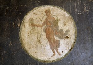 Fresco with Medallion, Right Wing in House of Vettii, Pompeii (UNESCO World Heritage List) by Roman Roman