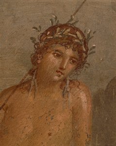 Italy, Campania Region, Naples Province, Pompei, House of Marco Lucrezio Frontone Fresco depicting Narcissus by pond
