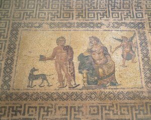 Mosaic depicting Hippolytus and Phaedra, House Of Dionysus, Roman Villa, Paphos, Cyprus