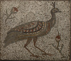 Mosaic with a Peacock and Flowers, 3rd-4th Century