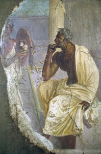 Naples, Fresco Fragment of Actor with Mask, from Pompeii