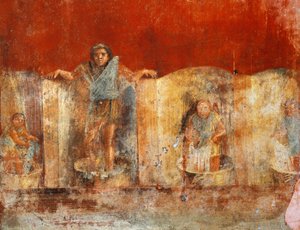 Pillar Fresco Depicting Wool Manufacturing, from Pompei, Fullonica of Veranio Ipseo by Roman Roman