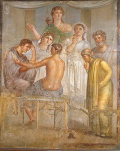 Admetus and Alcestis, Fresco from the Basilica of Ercolano by Roman Roman