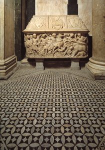 Roman Sarcophagus with Reliefs of a Wild Boar Hunting Scene