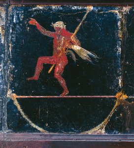 Third Style Fresco Depicting Funambolist Seleni (detail) by Roman Roman