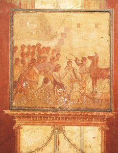 Trojan Horse, Fresco from House of Menander, Pompeii by Roman Roman