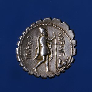 Ulysses Recognized by His Dog Argo. Roman Silver Coin, 83 BC