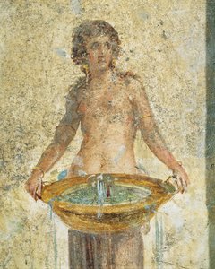 (Detail) Woman Carrying Bucket of Water, from Pompeii, Fresco