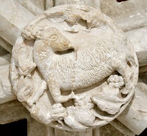 A Lamb, Detail of the Vault of the Saint Laurent Chapel, Originally Located Above the Cistercian Abbey of Fontenay, Burgundy