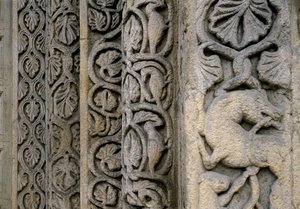 Decorative details of the facade of the Basilica, early 12th century