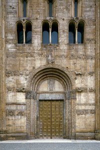 Detail of the Facade with the Portal of the Basilica