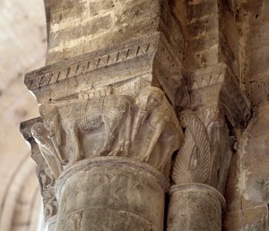 Elephants (carved capital of the nave) by Romanesque