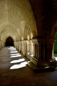 Romanesque Architecture: Gallery of the Cloister of the Cistercian Abbey of Fontenay, Burgundy by Romanesque