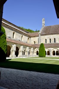 Romanesque architecture: View of the cloister and the buildings of the Cistercian abbey of Fontenay, Burgundy by Romanesque