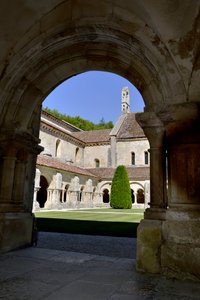 Romanesque Architecture: View of the Cloister and the Buildings of the Cistercian Abbey of Fontenay, Burgundy by Romanesque