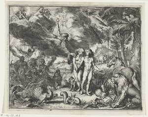 Adam and Eve in Paradise by Romeyn de Hooghe