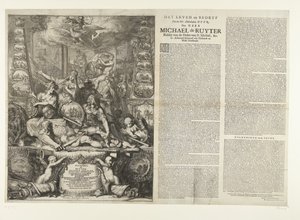 Allegory on the Death of Michiel de Ruyter, 1676 (The Life and Career of the Noble and Brave Lord, Lord Michiel de Ruyter Knight of the Order of St. Michael, &c. Lt. Admiral General of Holland and West Friesland)