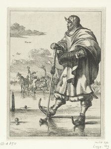 Figures à la mode no 11: Golfer on the Ice by Romeyn de Hooghe