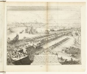 Pontoon Bridge of Parma over the Scheldt, 1585 by Romeyn de Hooghe