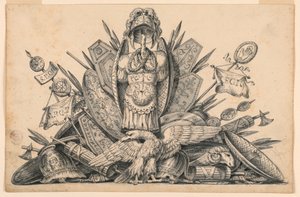 A Trophy of Weapons Intended to be Executed in Painting, 1830-1850 by Romolo Achille Liverani
