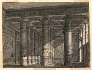 Stage Design, Egyptian Hall with Columns