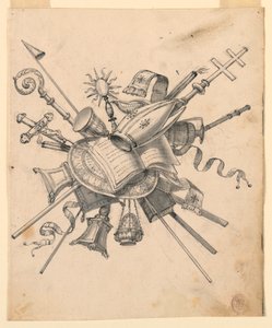 Trophy with Ecclesiastical Objects by Romolo Achille Liverani