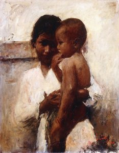 Affection, a Javanese Beauty Holding a Child by Romualdo Locatelli