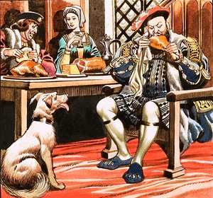 King Henry VIII Eating by Ron Embleton