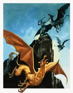 The Legend of Gudrun: Hagen Slays the Griffin by Ron Embleton