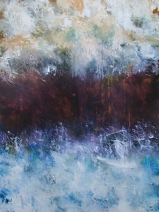 Crashing Waves Abstract by Ron Halfant