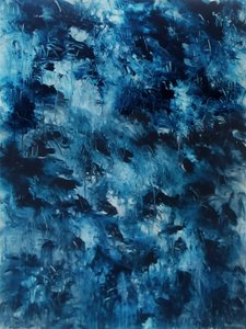 Dynamic Blue Abstraction by Ron Halfant