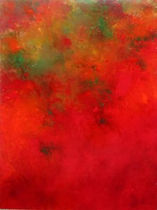 Fiery Abstract Greens by Ron Halfant