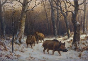Wild Boars in the Snow by Rosa Bonheur