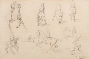 Studies of a Horse and Rider by Rosa Bonheur