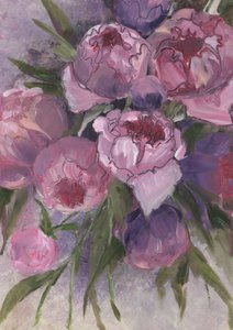 Pink Peony Bouquet by Rosana Laiz Blursbyai