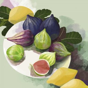 Ripe Figs and Lemons by Rosana Laiz Blursbyai