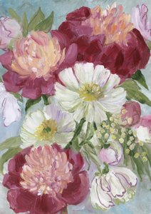 Vibrant Peony Bouquet by Rosana Laiz Blursbyai