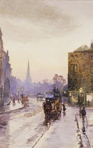 Catching the Tram in Nassau Street, Dublin