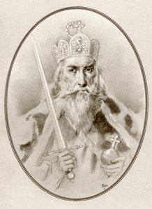 Charlemagne, aka Charles the Great or Charles I, from Living Biographies of Famous Rulers